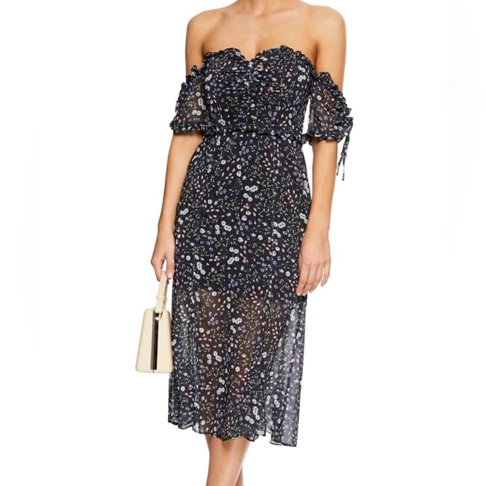 Talulah black floral off the shoulder dress